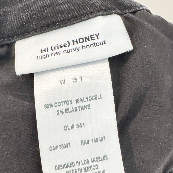 Joe’s Jeans Hi Honey Bootcut Stretch Denim Curvy Fit Faded Black‎ Size 31 - Picture 6 of 9